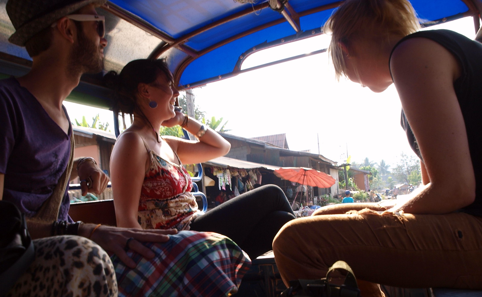 Inside the tuk-tuk after the waterfall outing|640